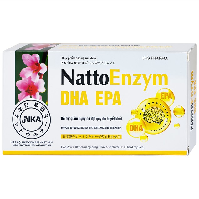 NattoEnzym DHA EPA hỗ trợ giảm nguy cơ đột quỵ do huyết khối (20 viên)