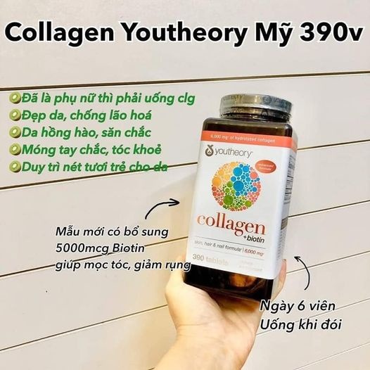 Viên uống Collagen Mỹ Youtheory Biotin chính hãng - 390 viên