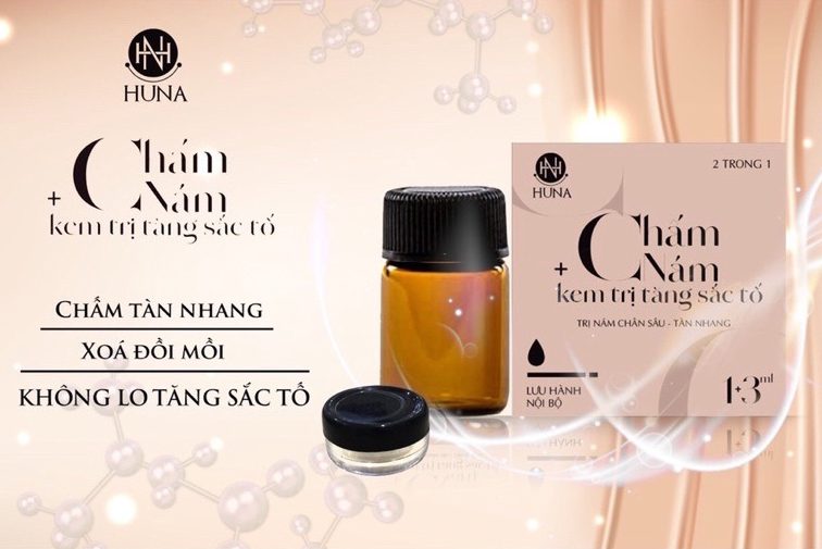 Chấm nám + kem trị tăng sắc tố Huna giúp trị nám chân sâu, tàn nhang