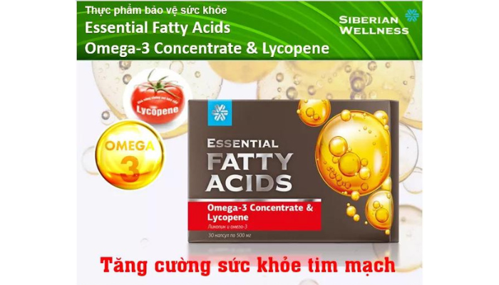 Hỗ Trợ Tim Mạch Essential Fatty Acids Omega 3 Concentrate và Lycopene