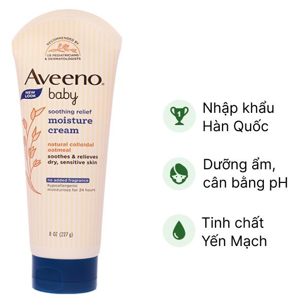 Kem dưỡng ẩm Aveeno Baby dịu nhẹ cho bé da khô và nhạy cảm tuýp ...