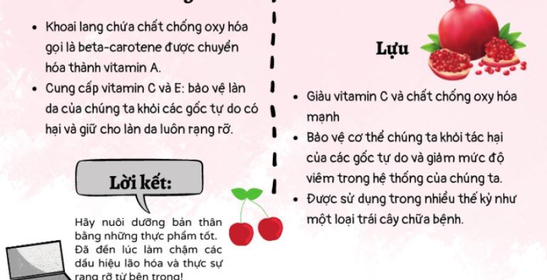 Infographic: 10 Loại thực phẩm chống lão hóa da từ sâu bên trong