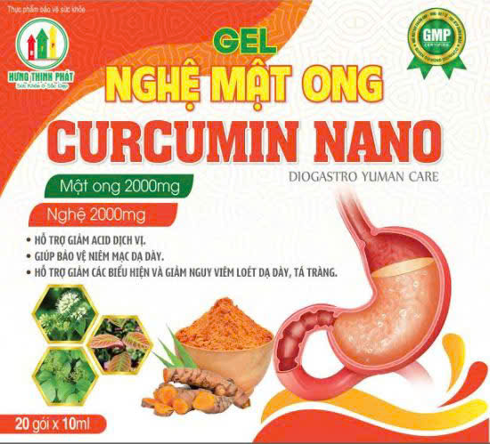 Gel nghệ mật ong Curcumin Nano hỗ trợ giảm acid dịch vị, giúp bảo ...