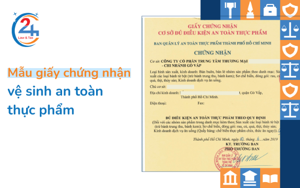 Mẫu giấy chứng nhận vệ sinh an toàn thực phẩm 2024 | Dịch Vụ Thuế 24h